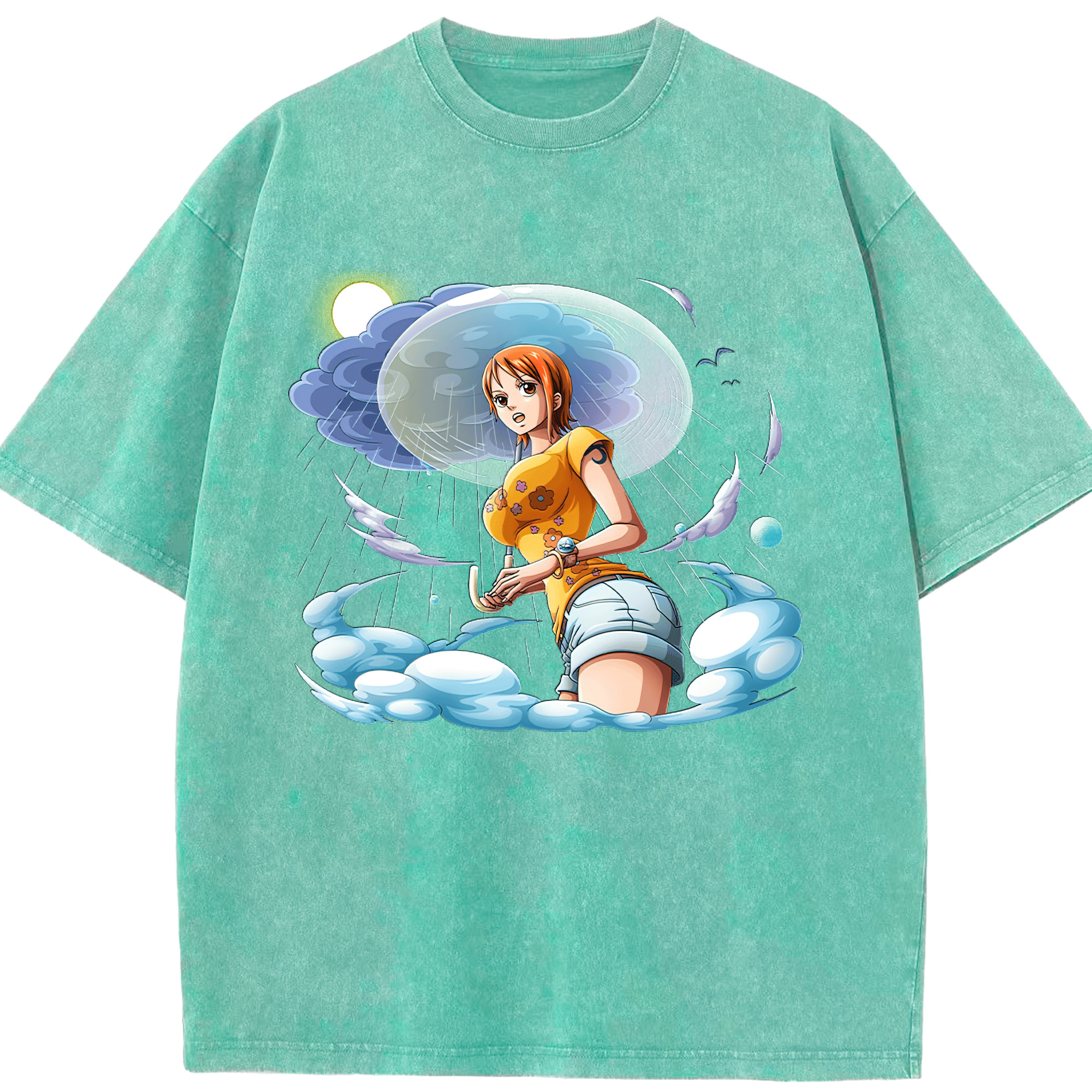 ワンピース ナミ ONE PIECE Nami 綿100% ヴィンテージ風 半袖Tシャツ（フロントプリント）